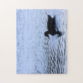 Lone Duck Silhouette Wildlife Water Ripples Foto Puzzle (Vertikal)