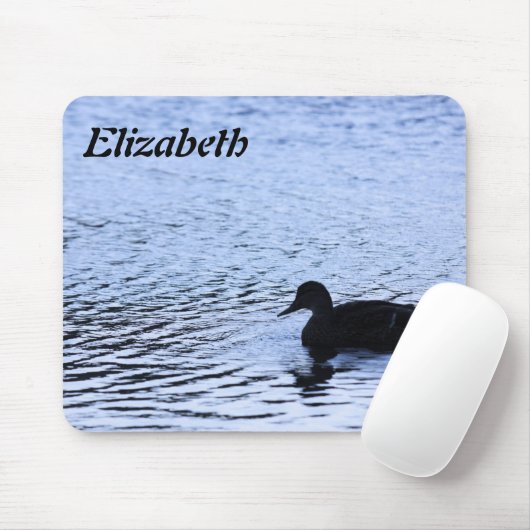 Lone Duck Wildlife Lake Water Ripples Fotografie Mousepad (Mit Mouse)