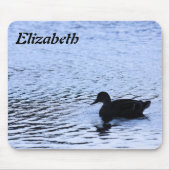 Lone Duck Wildlife Lake Water Ripples Fotografie Mousepad (Vorne)