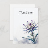 Lone Edelweiss Watercolor Dankeschön Karte (Vorne/Hinten)