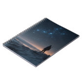 Lone Explorer Under Starry Sky Notebook Notizblock (Linke Seite)