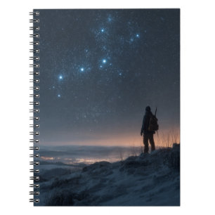 Lone Explorer Under Starry Sky Notebook Notizblock