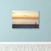 Lone Figure Standing on Beach Canvas Print Leinwanddruck (Insitu (Holzboden))