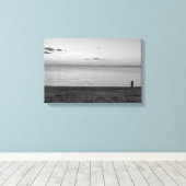 Lone Figure Standing on Beach Canvas Print Leinwanddruck (Insitu (Holzboden))