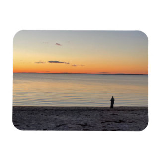 Lone Figure Standing on Beach Photo Magnet