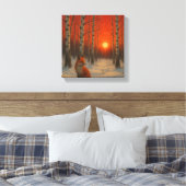 Lone Fox in winter Leinwanddruck (Insitu (Schlafzimmer))