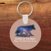 Lone Galaxy Wolf Silhouette (Echoes of the night) Schlüsselanhänger (Vorderseite)