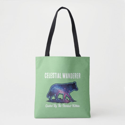 Lone Galaxy Wolf Silhouette Tasche (Vorderseite)