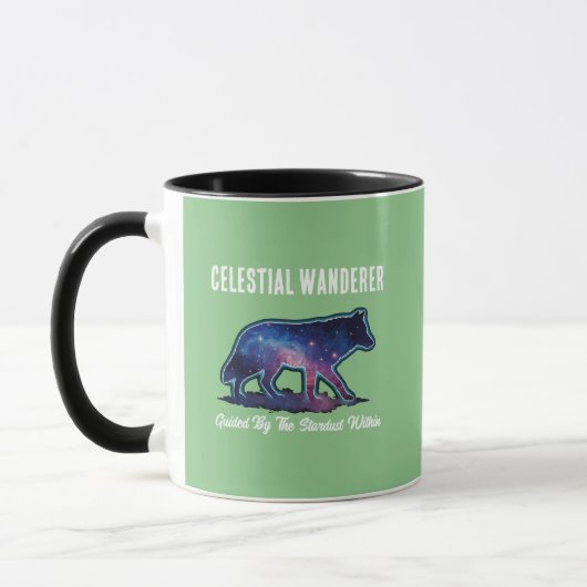 Lone Galaxy Wolf Silhouette Tasse (Links)