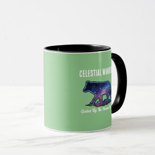 Lone Galaxy Wolf Silhouette Tasse (VorderseiteRechts)
