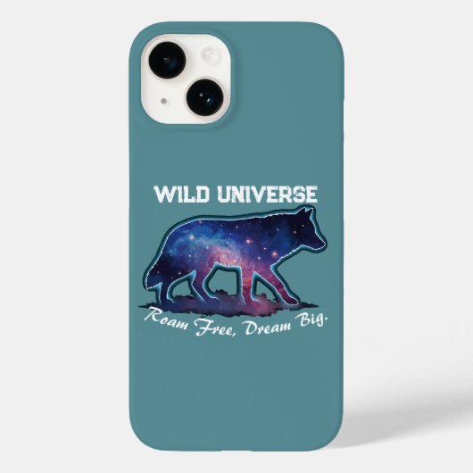Lone Galaxy Wolf Silhouette (wild universe) Case-Mate iPhone Hülle (Rückseite)