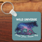 Lone Galaxy Wolf Silhouette (wild universe) Schlüsselanhänger (Vorderseite)