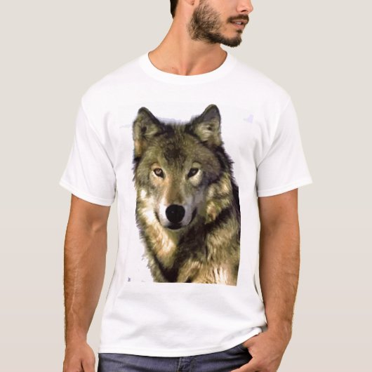 Lone Gray Wolf Look - Leadership Motivierend T-Shirt (Vorderseite)