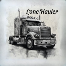 "Lone Hauler - Bold Bobtail Truck Art Pri