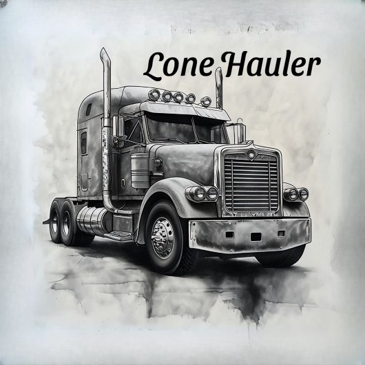 "Lone Hauler - Bold Bobtail Truck Art Pri Fotoblock