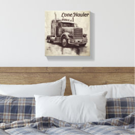 "Lone Hauler - Bold Bobtail Truck Art Pri Leinwanddruck