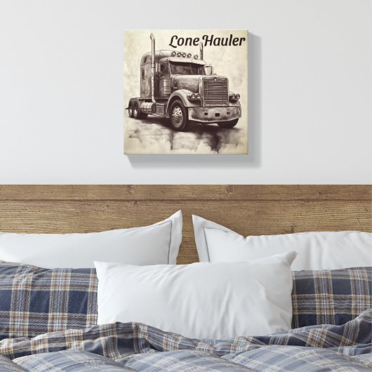 "Lone Hauler - Bold Bobtail Truck Art Pri Leinwanddruck (Insitu (Schlafzimmer))