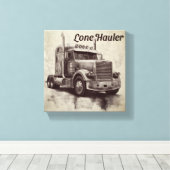"Lone Hauler - Bold Bobtail Truck Art Pri Leinwanddruck (Insitu (Holzboden))