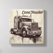 "Lone Hauler - Bold Bobtail Truck Art Pri Leinwanddruck (Vorderseite)