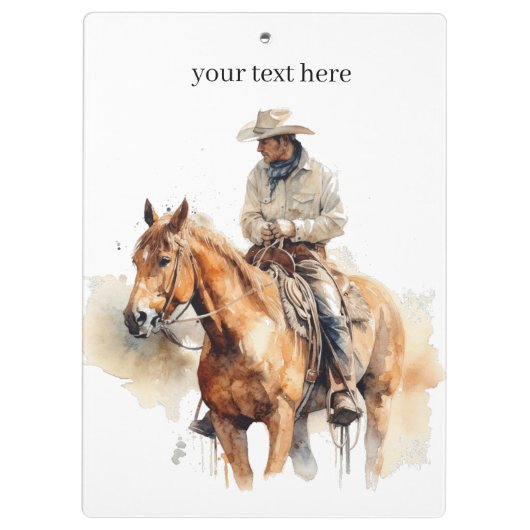 Lone Horizon Watercolor Ranger, benutzerdefiniert Klemmbrett (Rückseite)