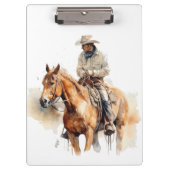 Lone Horizon Watercolor Ranger, benutzerdefiniert Klemmbrett (Vorderseite)