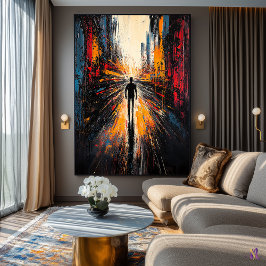 Lone Journey - Abstrakte Stadtvision für Expressio Poster