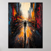 Lone Journey - Abstrakte Stadtvision für Expressio Poster (Vorne)