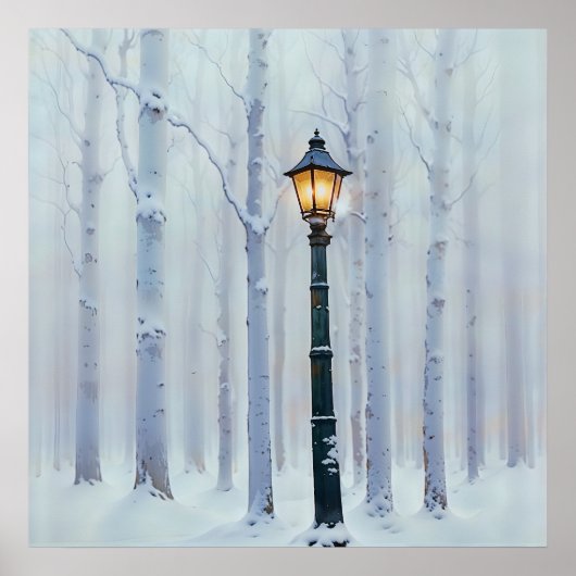 Lone Lamppost - Kunstdesign in Melancholie Poster (Vorne)