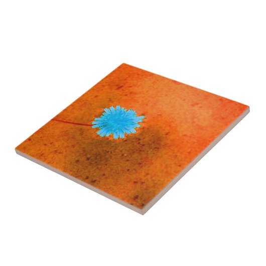 Lone Light Blue Blume Fliese (Seite)