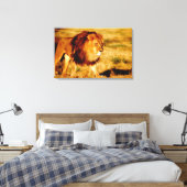 Lone Lion Leinwanddruck (Insitu (Schlafzimmer))