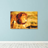 Lone Lion Leinwanddruck (Insitu (Holzboden))
