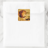 Lone Lion Quadratischer Aufkleber (Tasche)