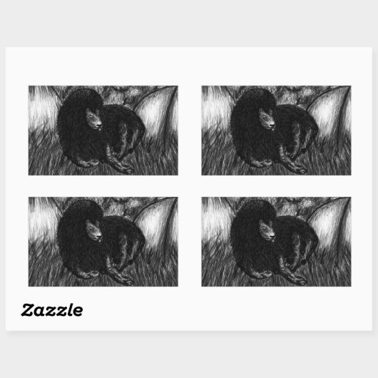 Lone Lion Rechteckiger Aufkleber (Blatt)