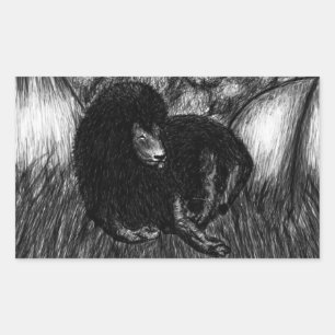 Lone Lion Rechteckiger Aufkleber