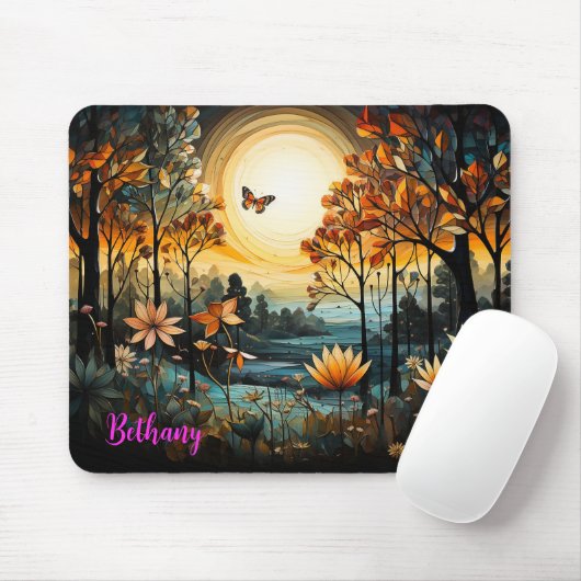 Lone Monarch Butterfly Illustration Personalisiert Mousepad (Mit Mouse)