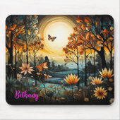 Lone Monarch Butterfly Illustration Personalisiert Mousepad (Vorne)
