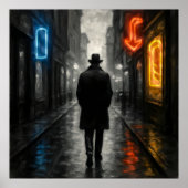Lone Neon Walker - Film Noir Pastel Style Poster (Vorne)