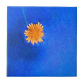 Lone Orange Blume Fliese (Vorderseite)