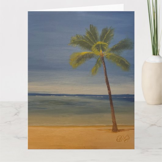 Lone Palm Tree am Strand, von Gary Poling Karte (Vorderseite)