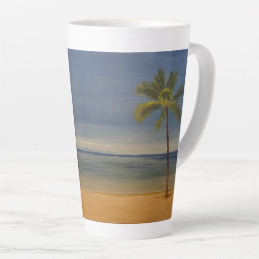 Lone Palm Tree am Strand, von Gary Poling Milchtasse (Rechte Ecke)