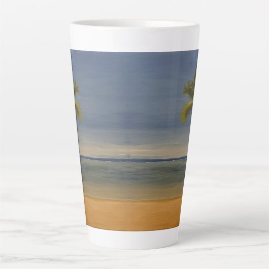 Lone Palm Tree am Strand, von Gary Poling Milchtasse (Vorderseite)