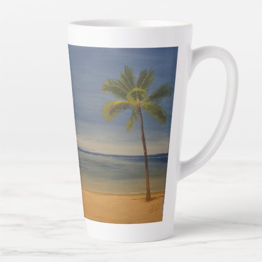 Lone Palm Tree am Strand, von Gary Poling Milchtasse (Rechts)