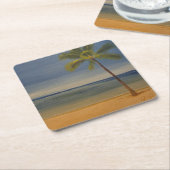 Lone Palm Tree am Strand, von Gary Poling Rechteckiger Pappuntersetzer (angewinkelt)