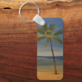 Lone Palm Tree am Strand, von Gary Poling Schlüsselanhänger (Vorderseite)