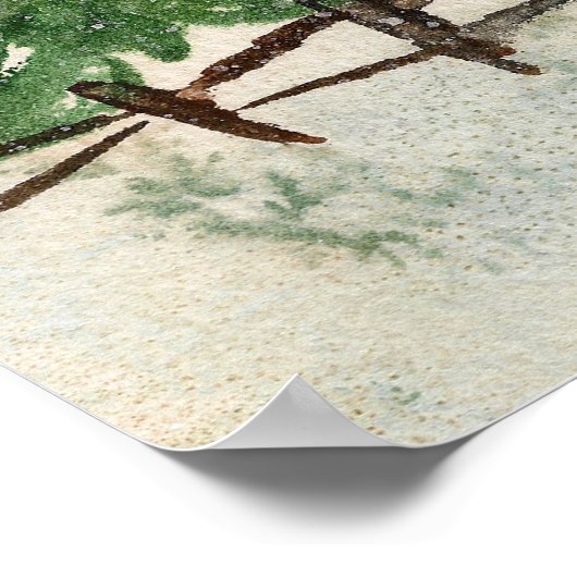 Lone Pine Snowy Tree Print Poster (Ecke)