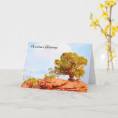 Lone Pinyon Pine Tree Weihnachtsfeiertagen Karte (Gelbe Blume)