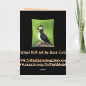 LONE PUFFIN - classic version greeting card Karte (Rückseite)