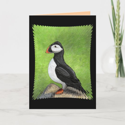 LONE PUFFIN - classic version greeting card Karte (Vorderseite)