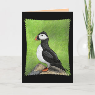 LONE PUFFIN - classic version greeting card Karte