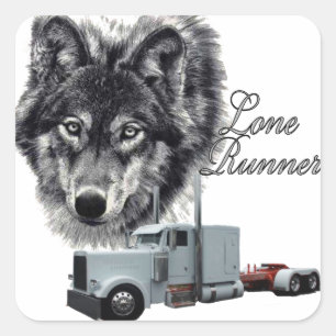 Lone Runner Quadratischer Aufkleber
